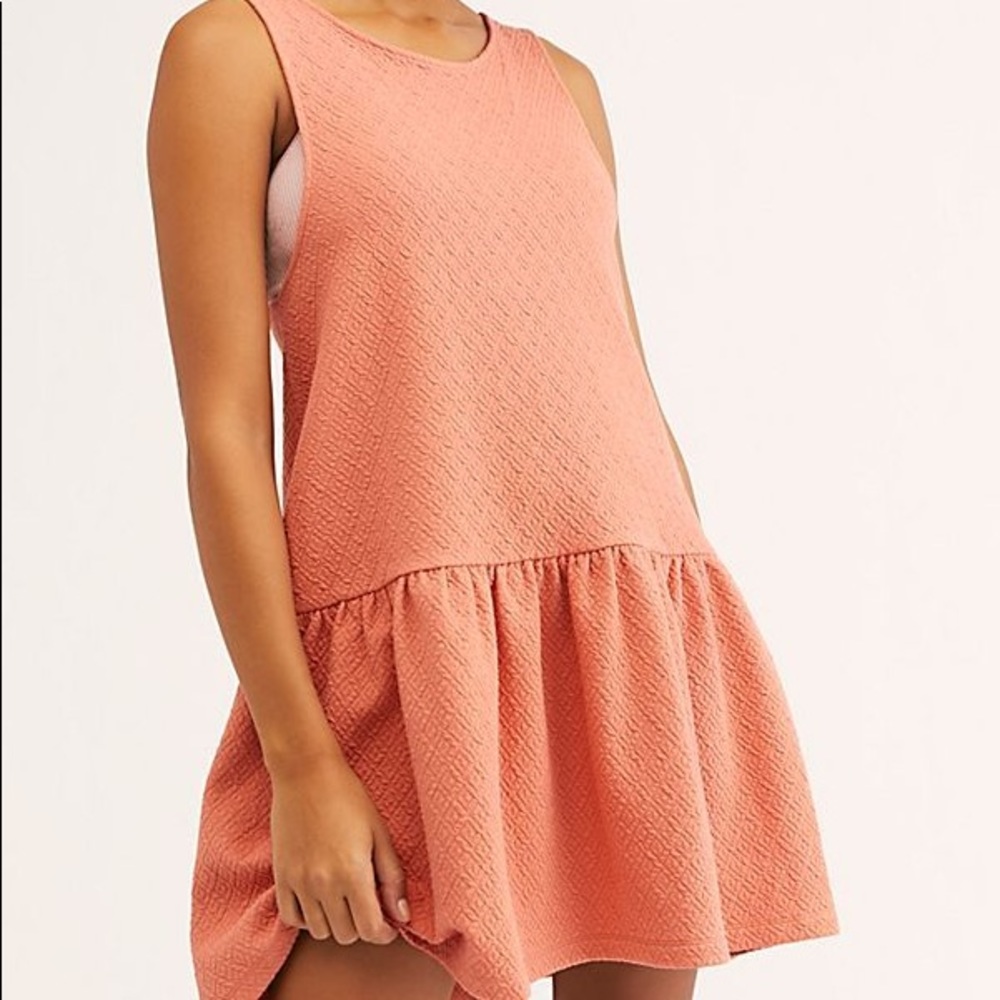 NWTs FREE PEOPLE • Easy Street Coral Mini Dress - Picture 1 of 6